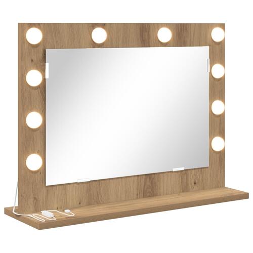 Vægspejl Egetræ Konstrueret Træ 60 x 45 x 18 cm Vanity Spejl