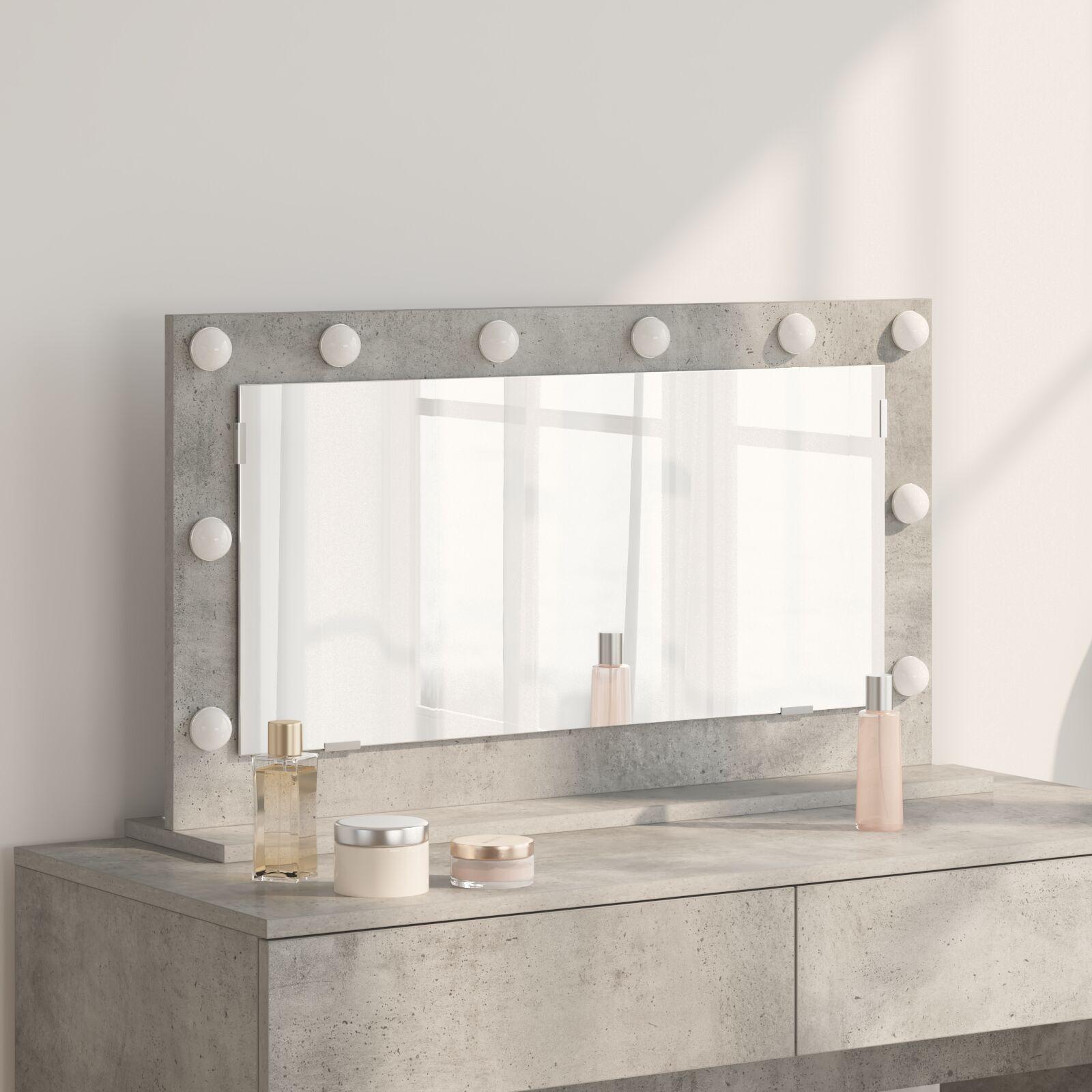 Makeup Spejl Beton grå Beton 80 x 45 x 18 cm Spejl Makeup Spejl