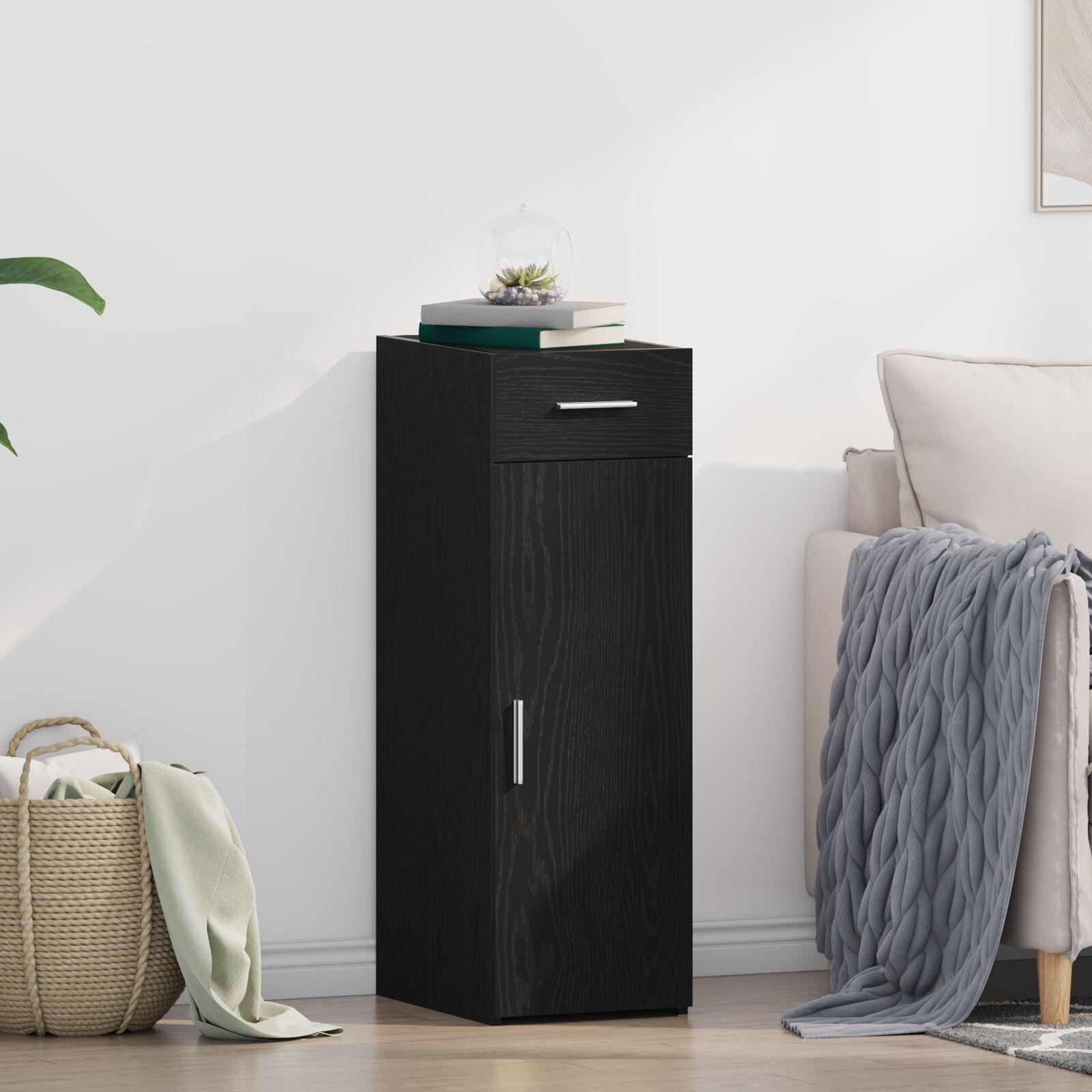 Sideboard Sort Eg 30x42,5x93 cm Ingeniørmateriale