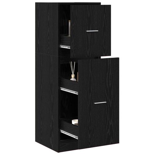 Apoteker Skab Sort Eg Træ 40 x 41 x 118 cm Opbevaringsskab