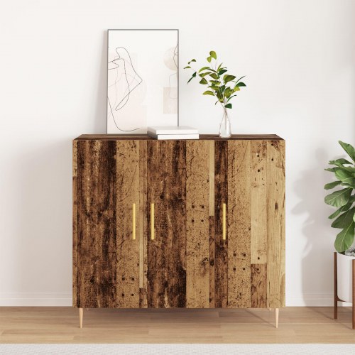 Skab i gammelt træ, 90x34x80 cm, lavet af konstrueret træ