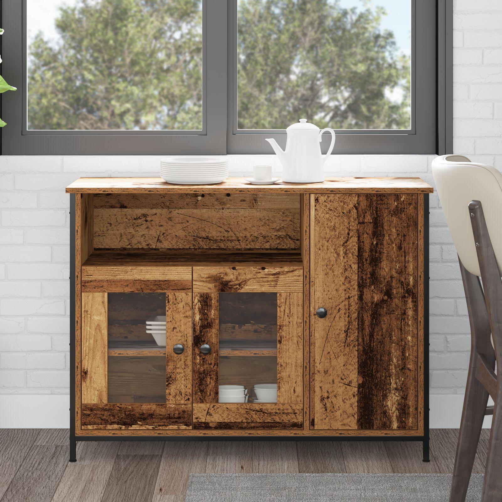 Rustik skab Gammelt træ Konstrueret træ 100 x 35 x 75 cm