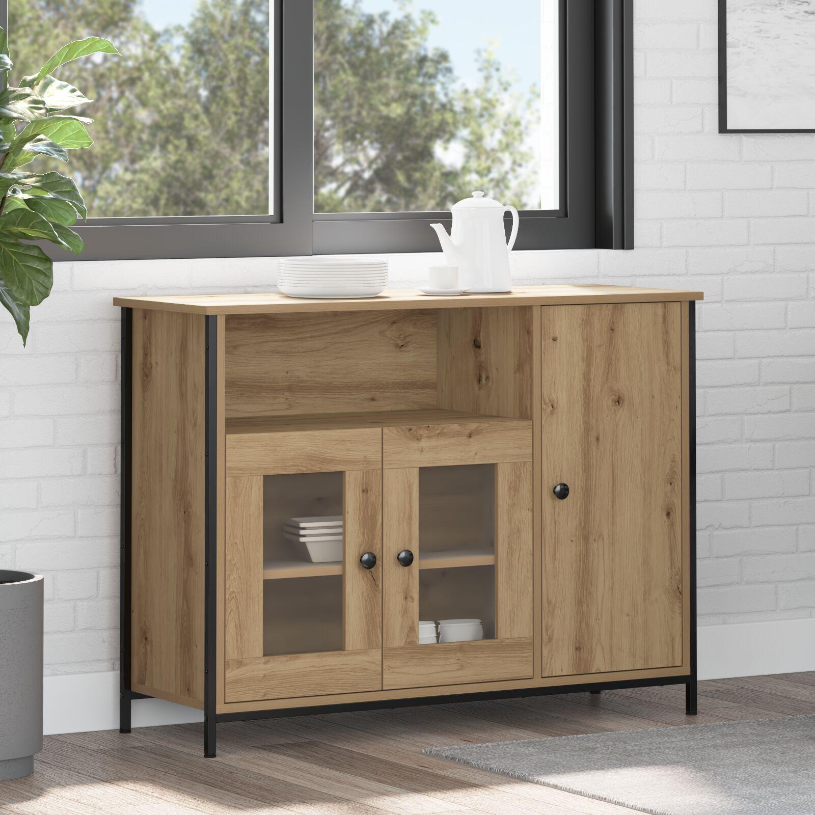 Sidebord artisan eg 100 x 35 x 75 cm Konstrueret træ billede