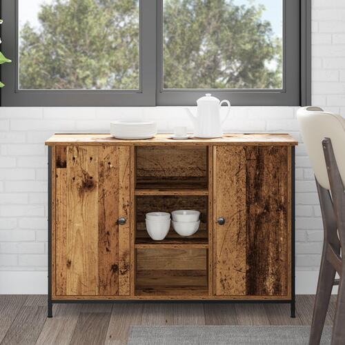 Sideboard Gamle Træ 100x35x70 cm Ingeniørtræ og Stål