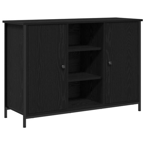 Tv-bord Sort Eg 100x35x70 cm Konstrueret Træ og Stål