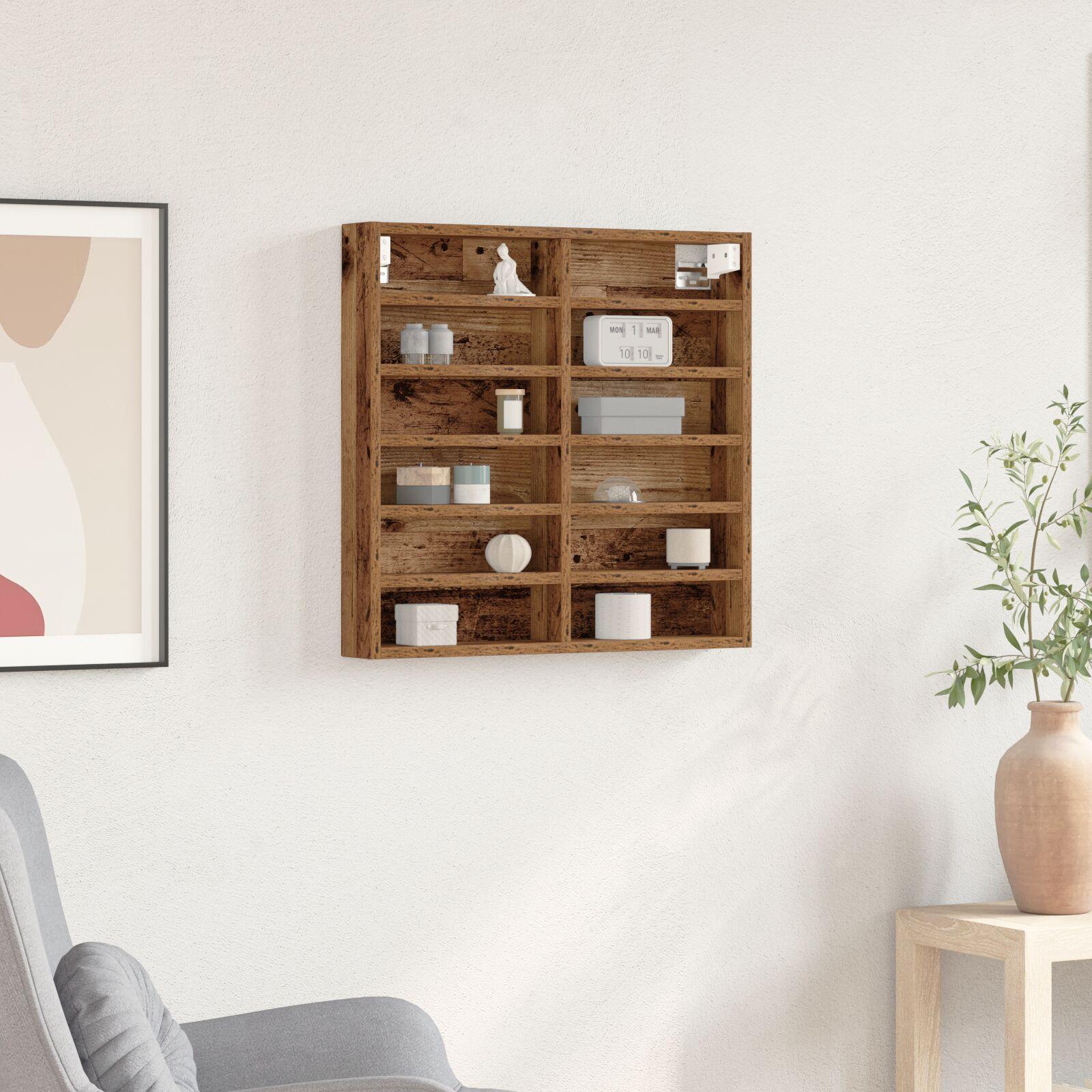 Vitrine Skab Gammelt Træ 60x8,5x58 cm Ingeniør Træ billede