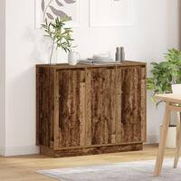 Skab med LED i gammelt træ 90x32x75 cm lavet af træ