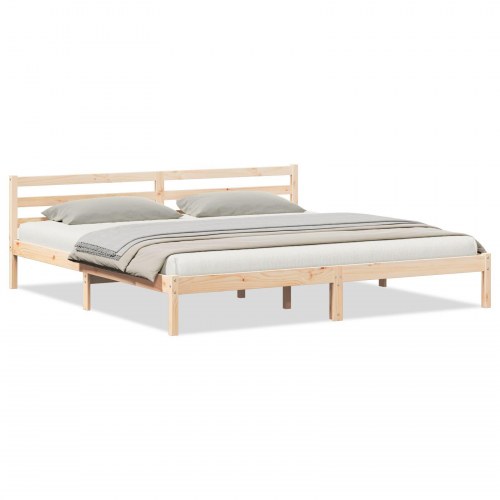 Seng med Hovedgærde 200x220 cm Massivt Fyrretræ