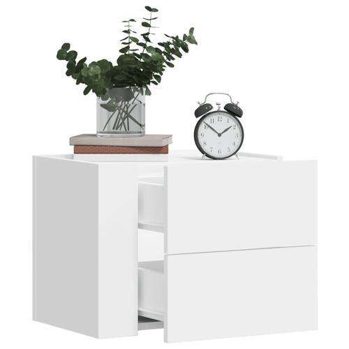 Væghængte sengeborde 2 stk. 45x30x35 cm hvid (OUTLET A+)