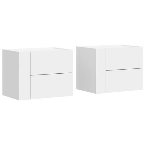 Væghængte sengeborde 2 stk. 45x30x35 cm hvid (OUTLET A+)