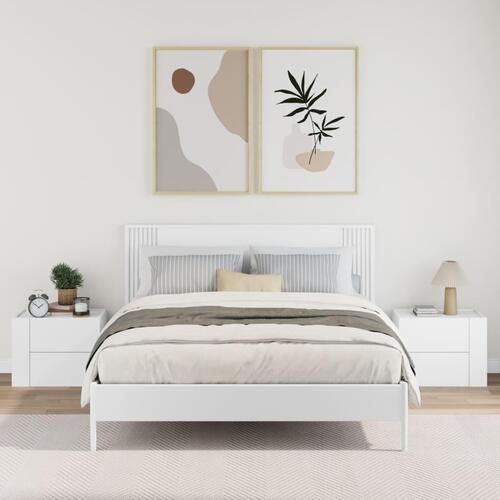 Væghængte sengeborde 2 stk. 45x30x35 cm hvid (OUTLET A+)