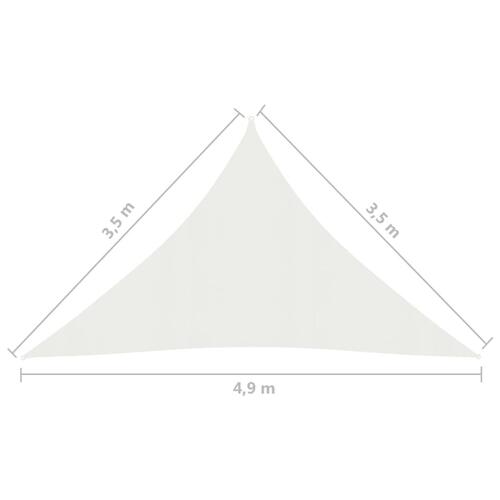 Solsejl 160 g/m² 3,5x3,5x4,9 m HDPE hvid (OUTLET A)