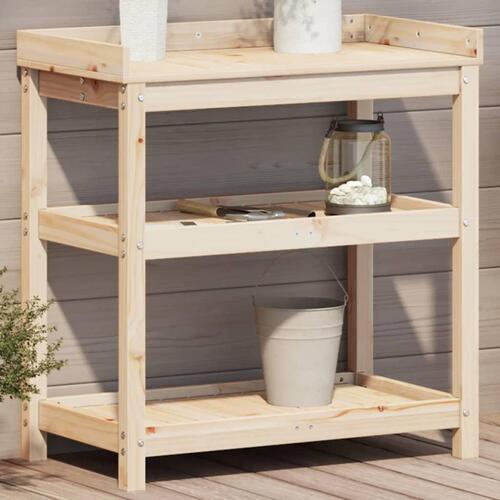 Plantebord med hylder 82,5x45x86,5 cm massivt fyrretræ (OUTLET A)