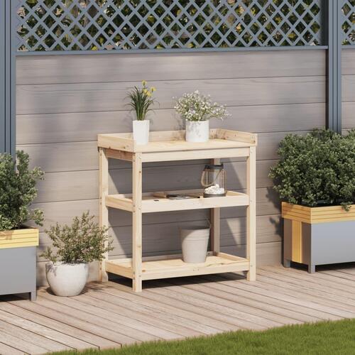 Plantebord med hylder 82,5x45x86,5 cm massivt fyrretræ (OUTLET A)