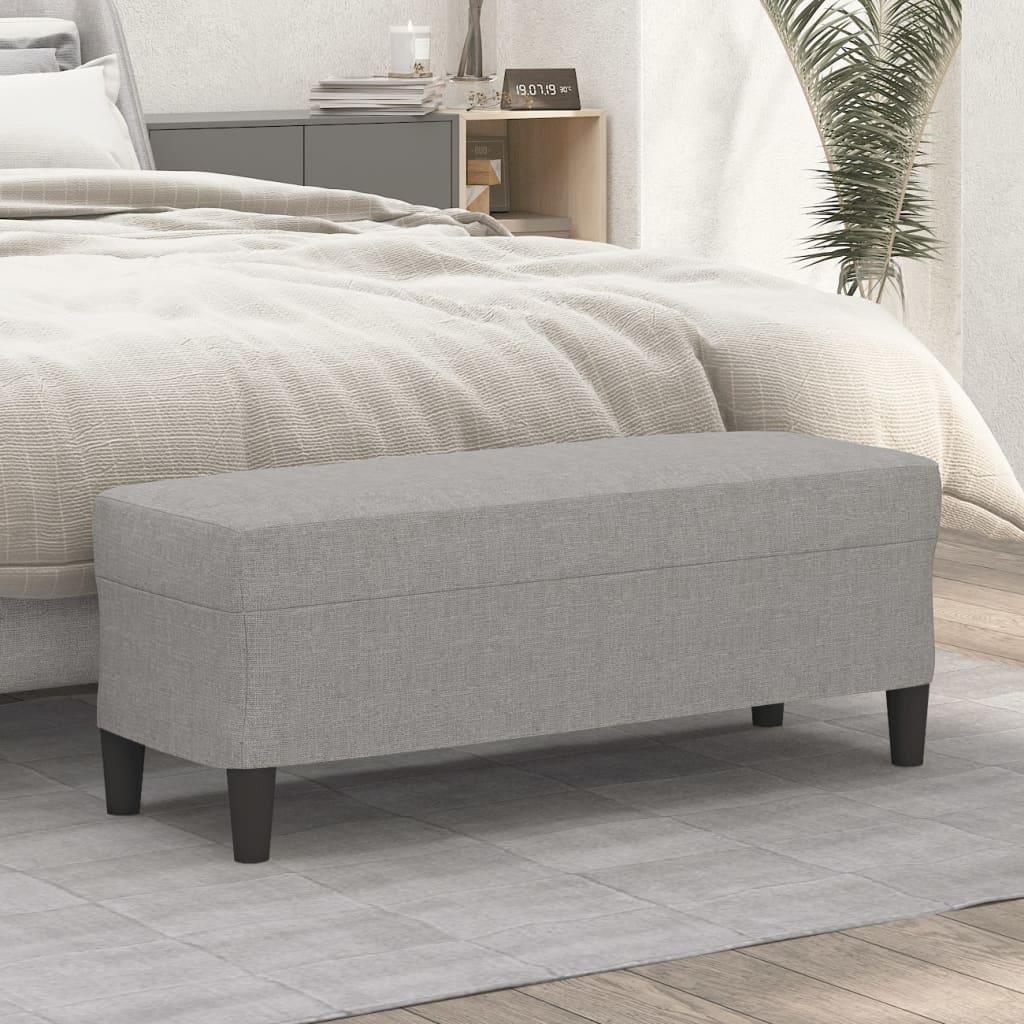 Bænk 100x35x41 cm stof lysegrå