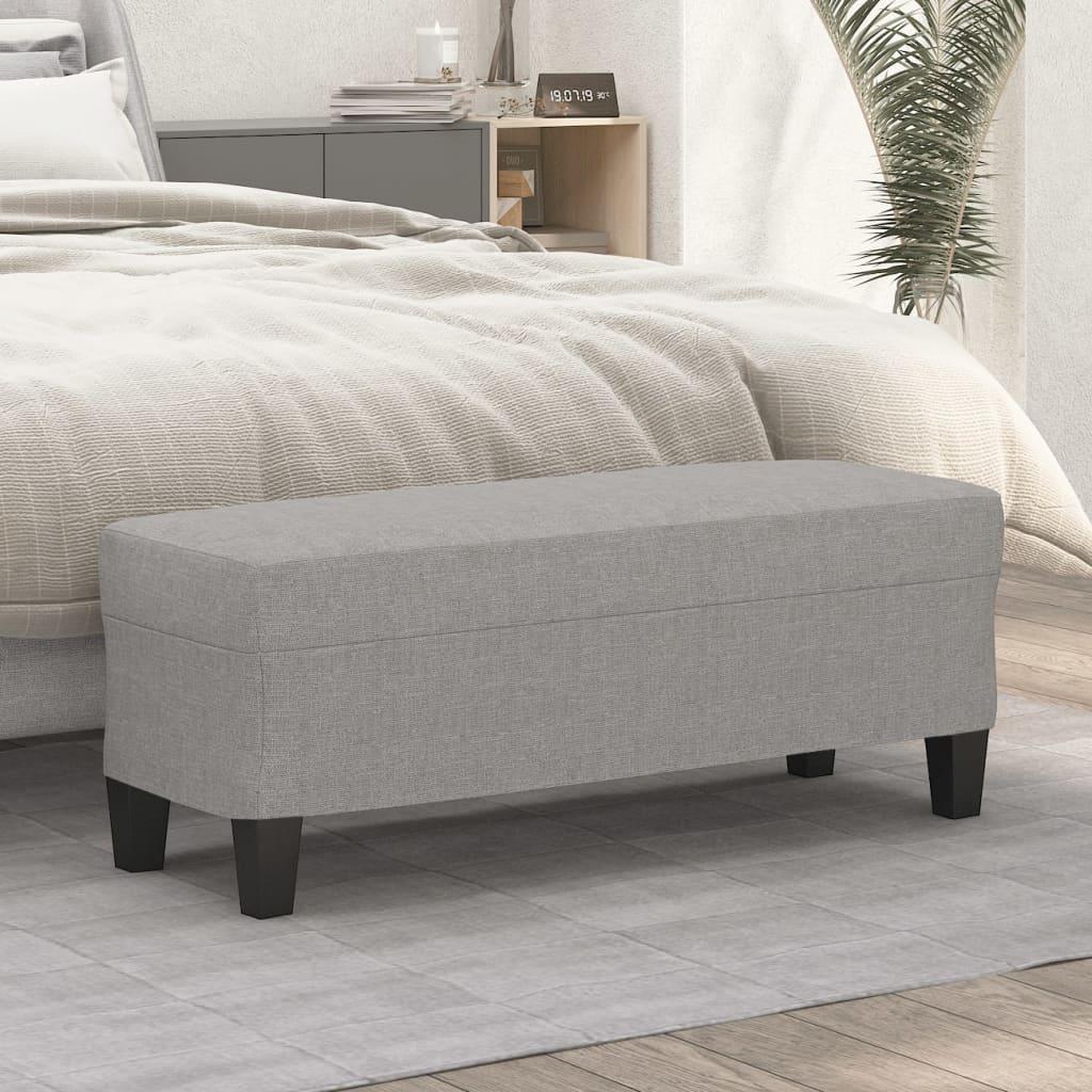 Bænk 100x35x41 cm stof lysegrå