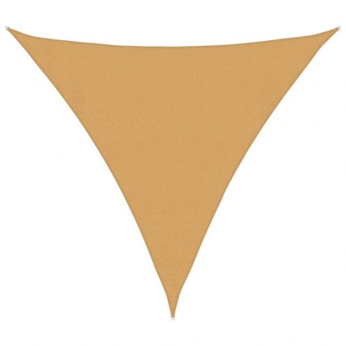 Solsejl 3×3×3 m trekantet i HDPE - sandfarvet, 160 g/m²