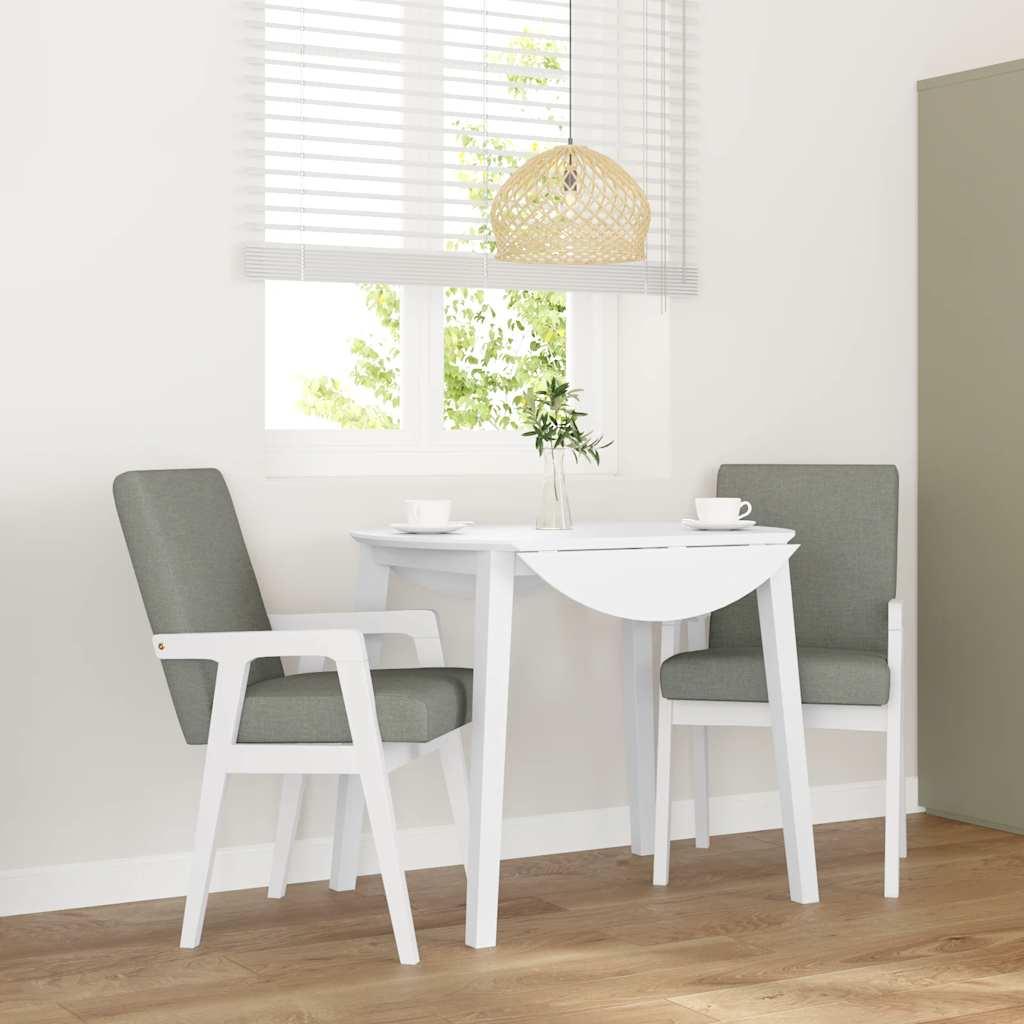 Spisebordsstole med hynder 2 stk. massivt gummitræ hvid billede