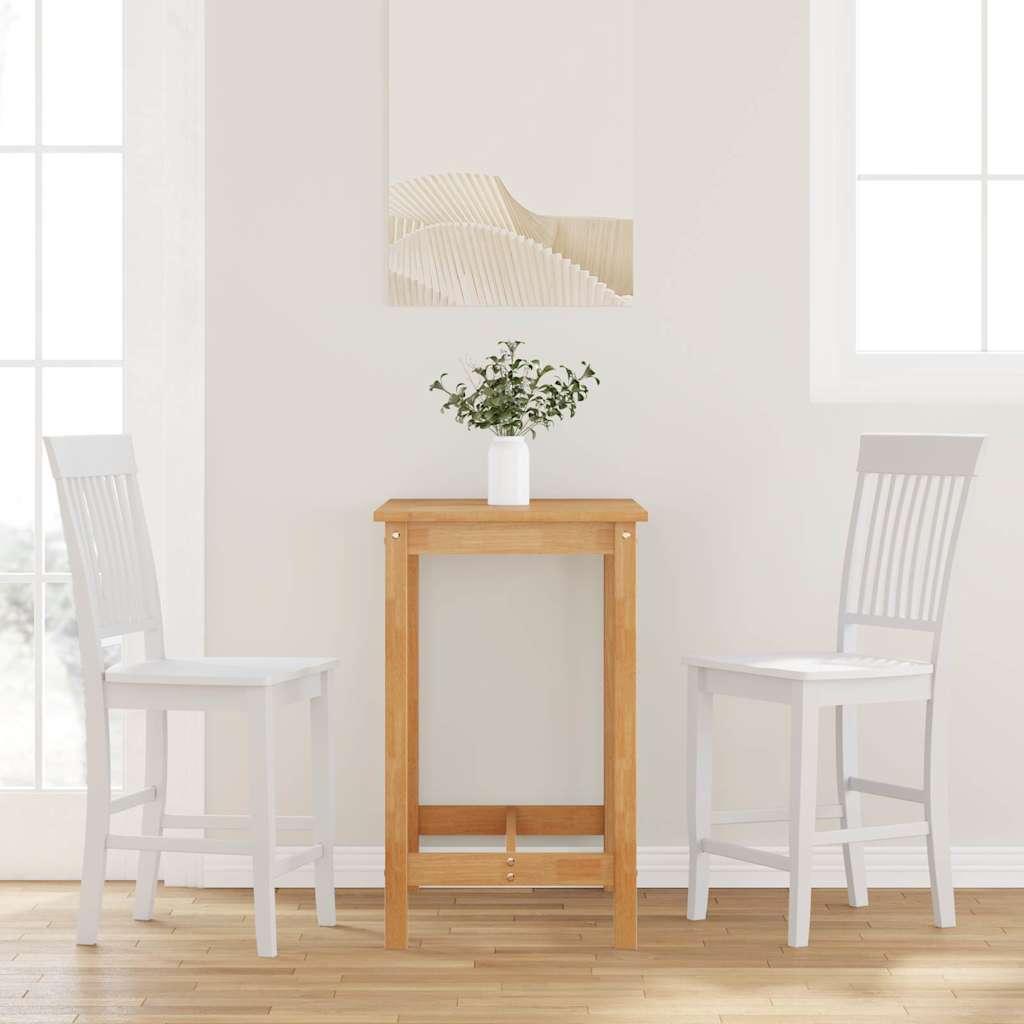 Barstole 2 stk. massivt gummitræ hvid billede