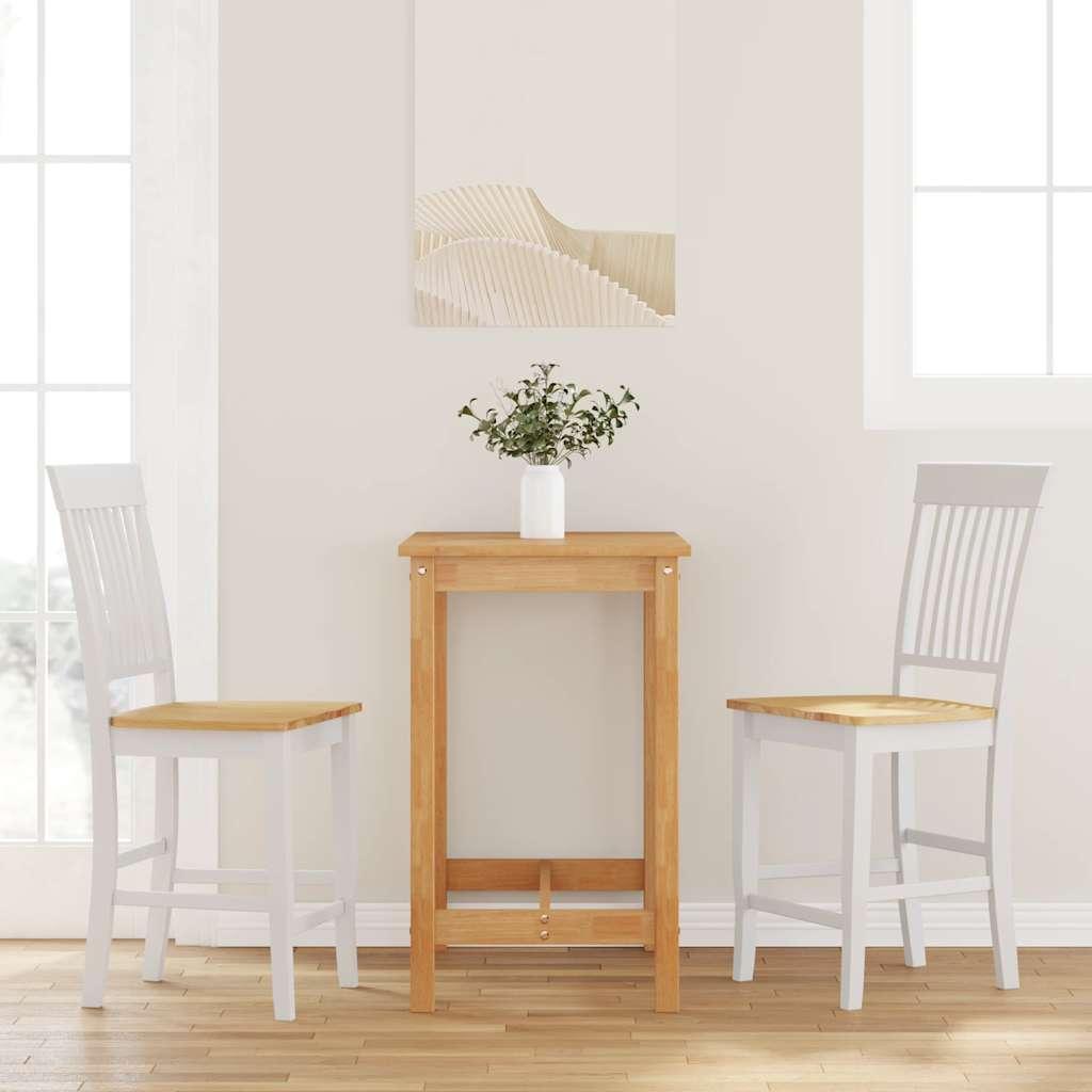 Barstole 2 stk. massivt gummitræ hvid billede