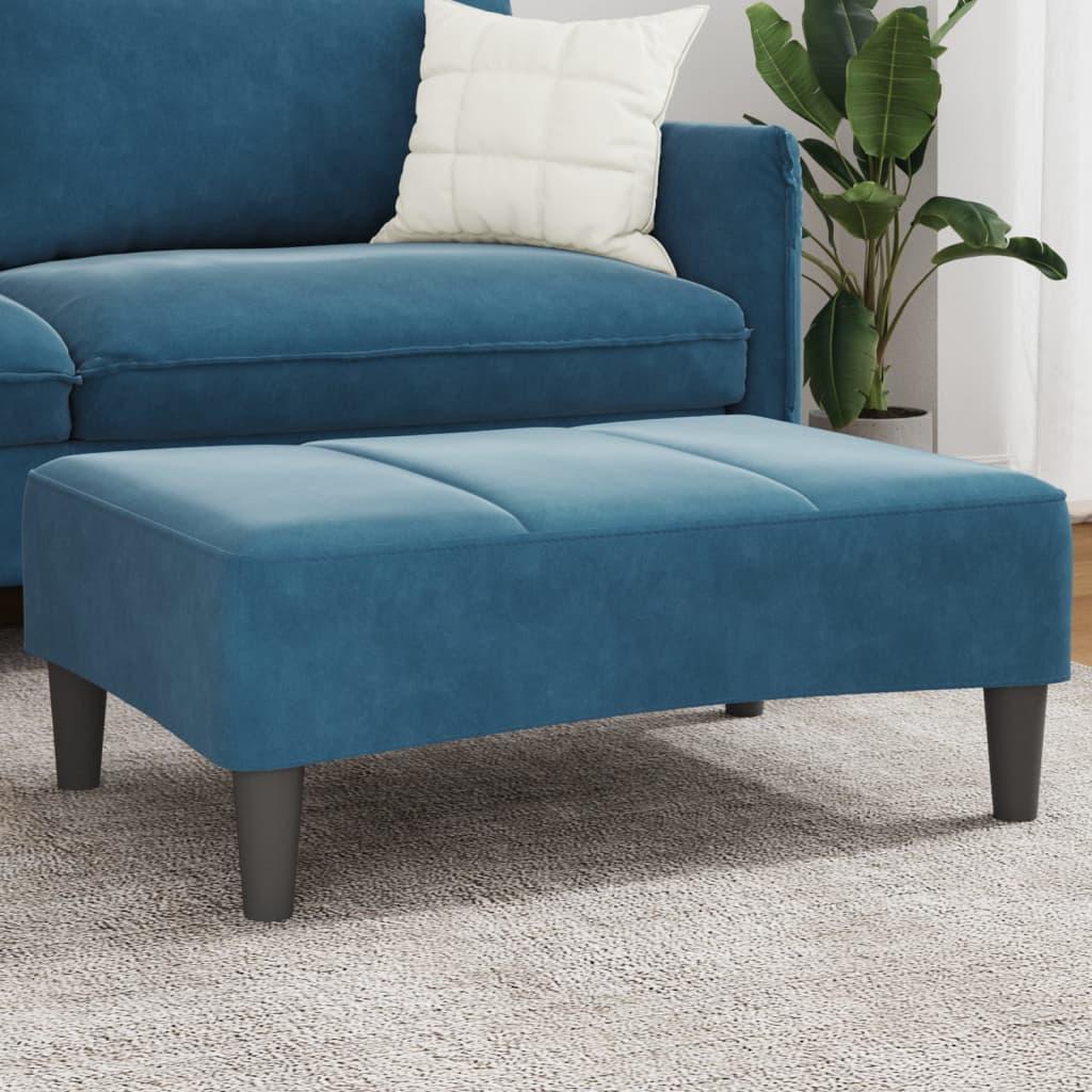 Fodskammel 77x55x31 cm velour blå