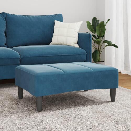 Fodskammel 77x55x31 cm velour blå