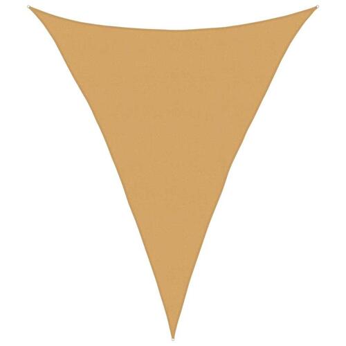 Solsejl 5x6x6 m 160 g/m² trekantet HDPE sandfarvet