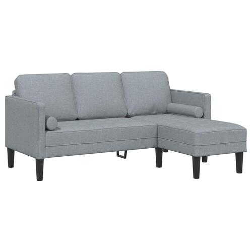 3-personers Sofa L-formet Lysegrå 160 cm Stof