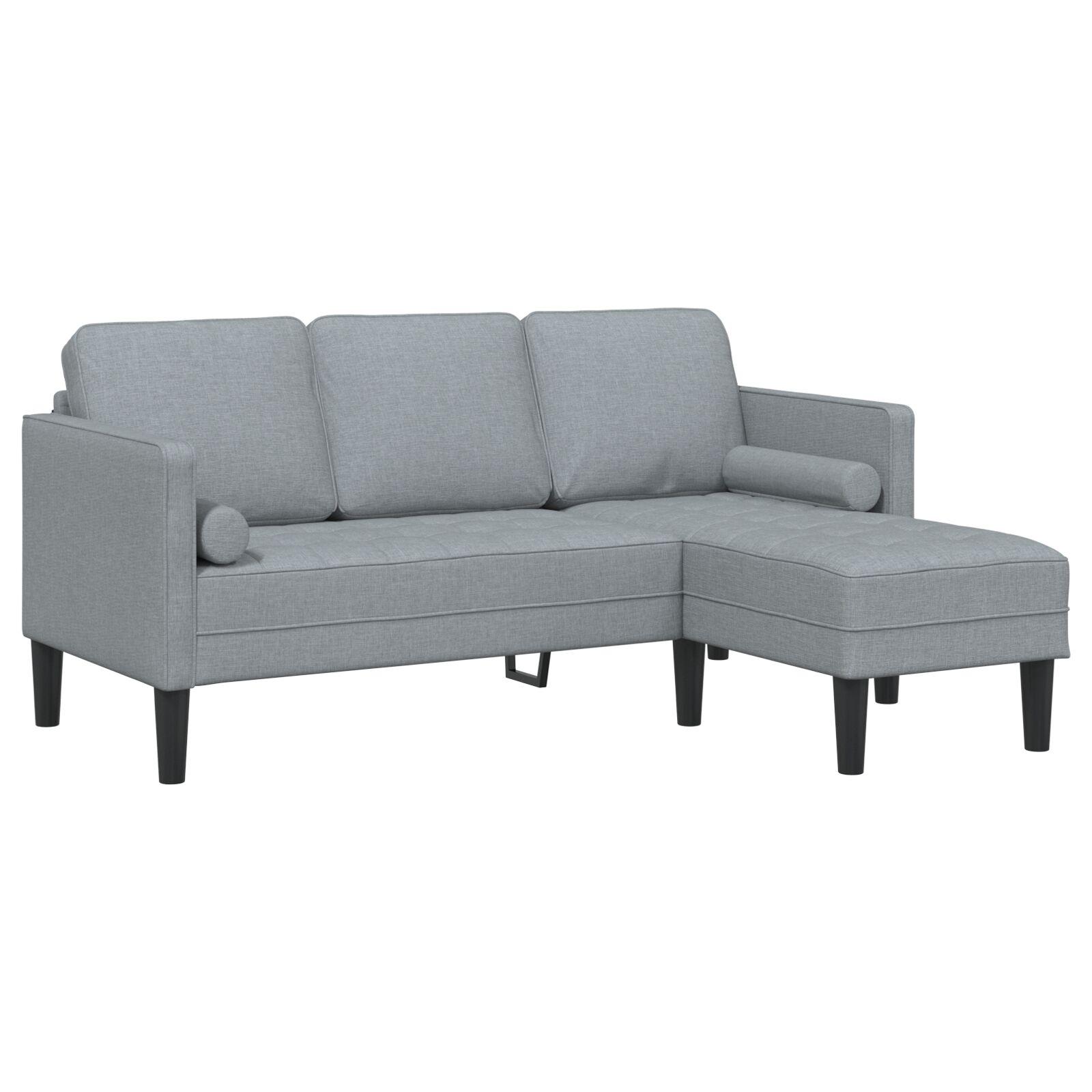 3-personers Sofa L-formet Lysegrå 160 cm Stof