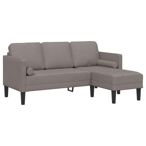 3-personers sofa i L-form taupe 160 cm stof