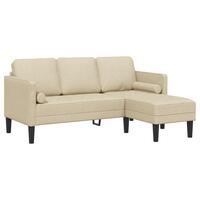 3-personers L-formet sofa Creme 160 cm stof