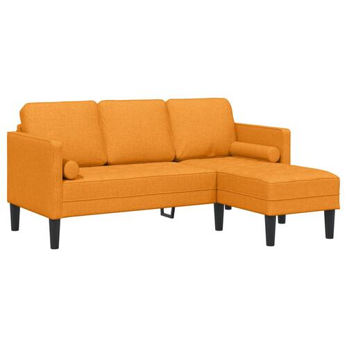 3-personers L-formet sofa mørk gul 160 cm stof