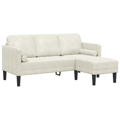 L-formet Sofa Creme 173x131x67 cm Velvet