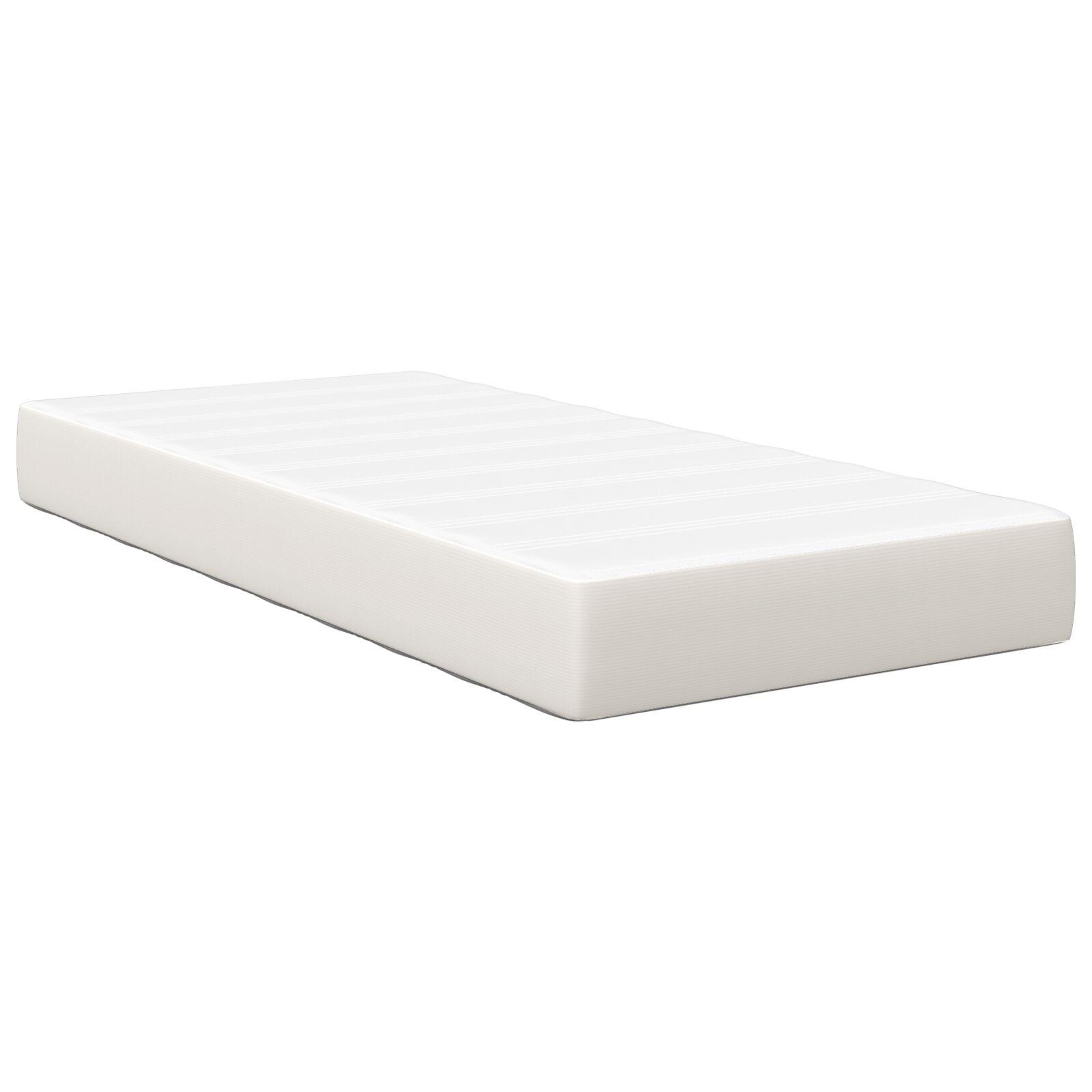 Sengemadras med madras Creme 100 x 200 cm Stof billede