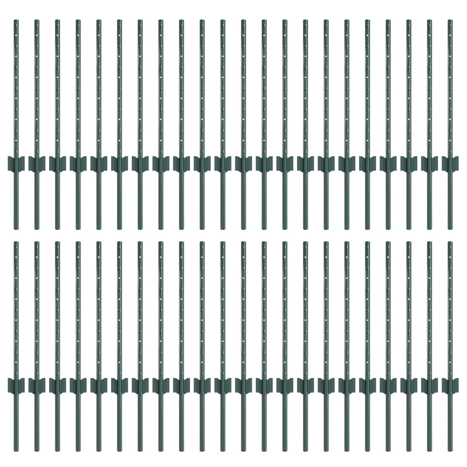 Hegnspæle 44 stk U-Kanal Grøn 100 cm Stål