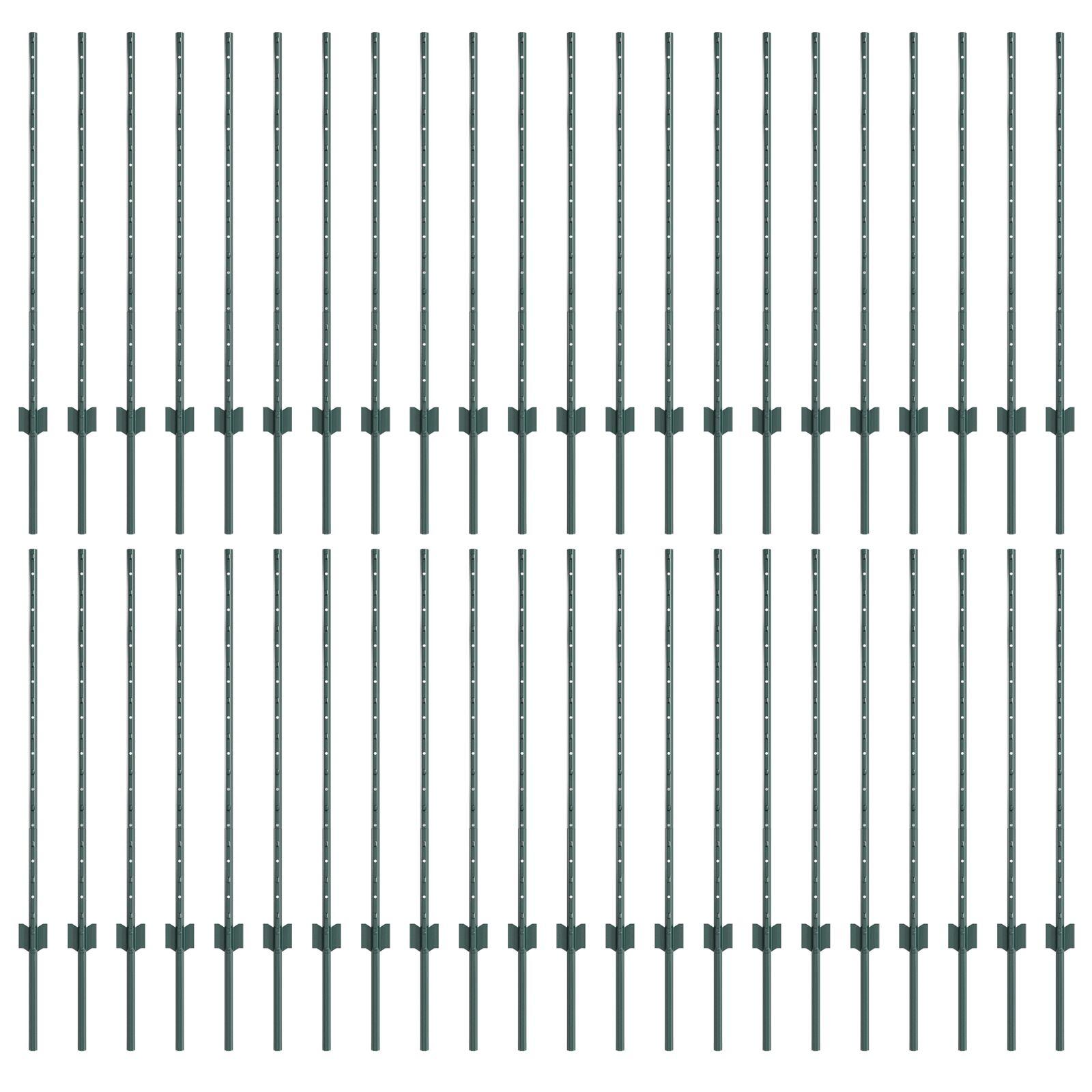 Hegnsposter 44 stk U-kanal Grøn 140 cm Stål