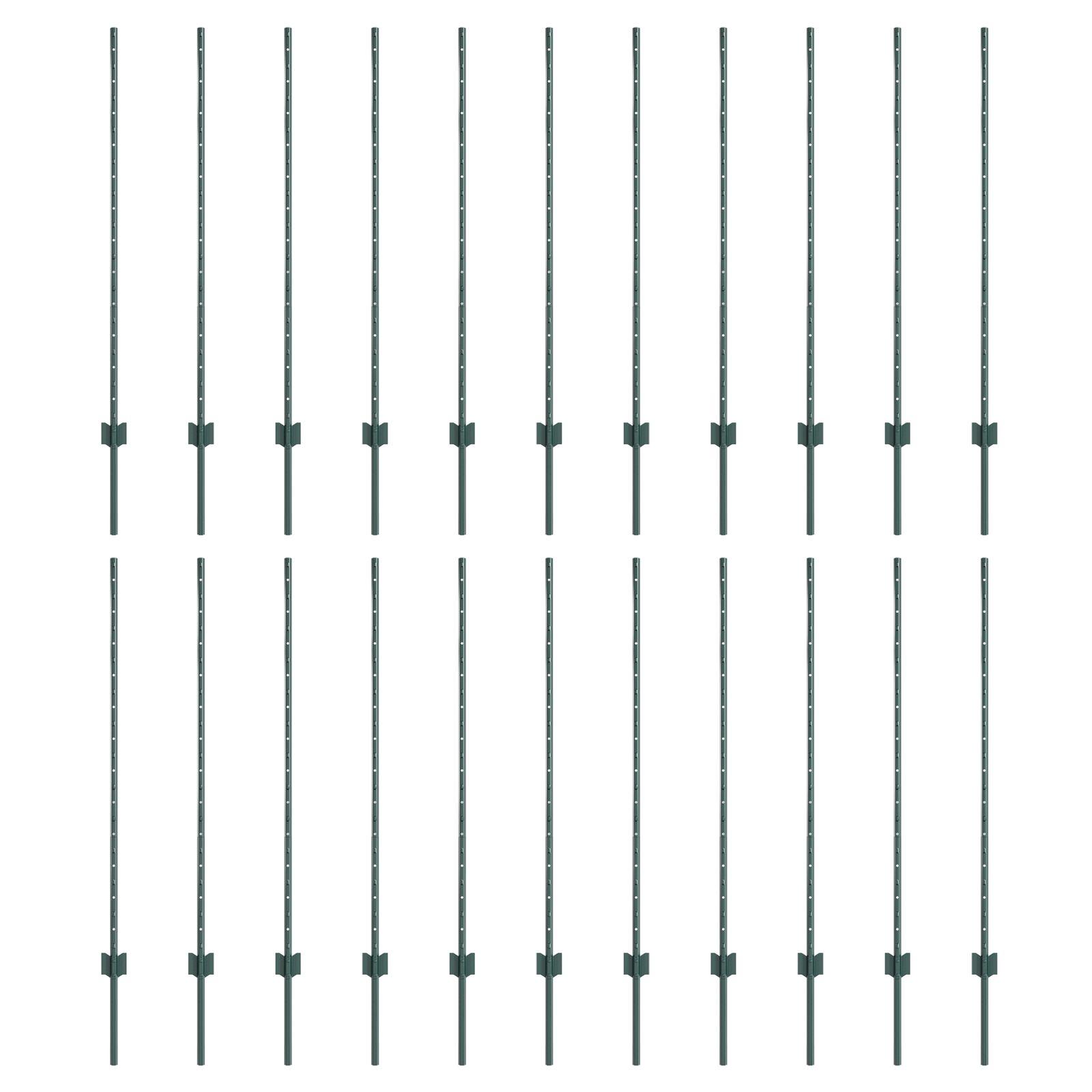 Hegnsposter 22 stk U-Kanal Grøn 160 cm Stål