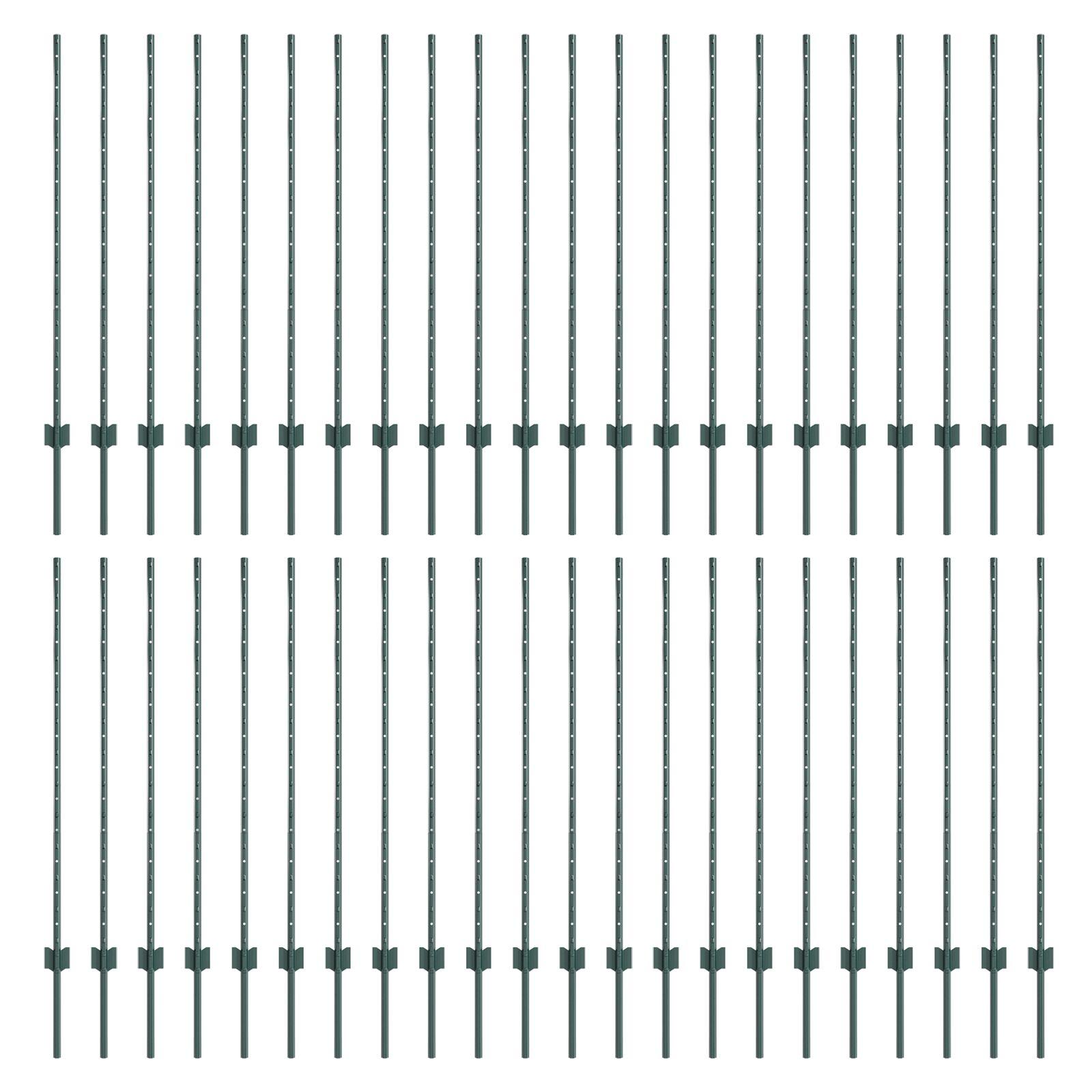 Hegnsposter 44 stk U-kanal Grøn 160 cm stål