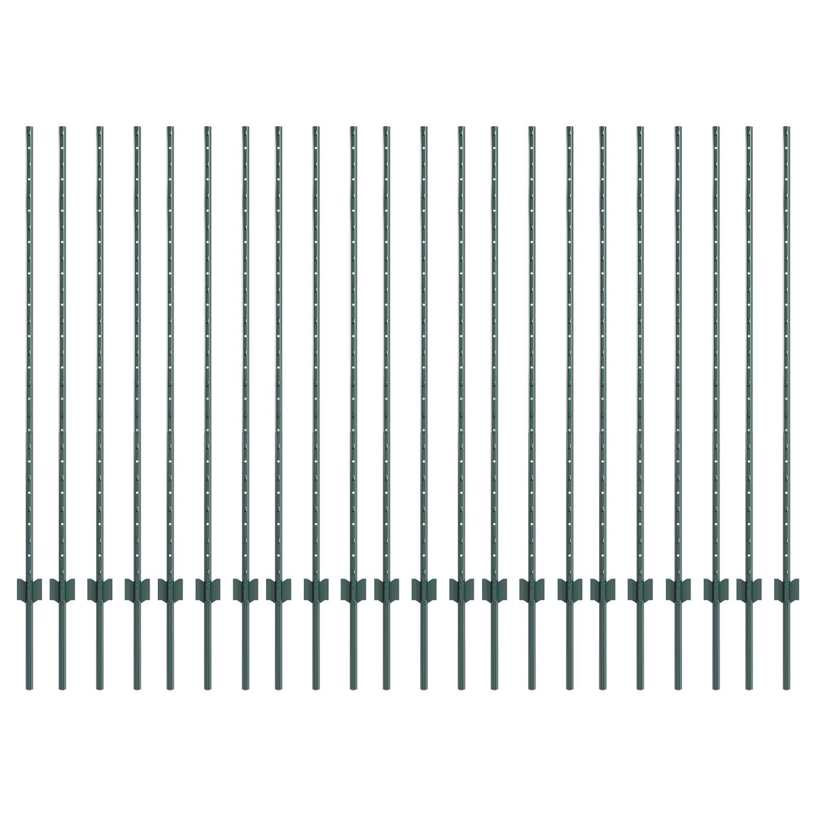 Hegnssøjler 22 stk Grøn 180 cm Stål billede