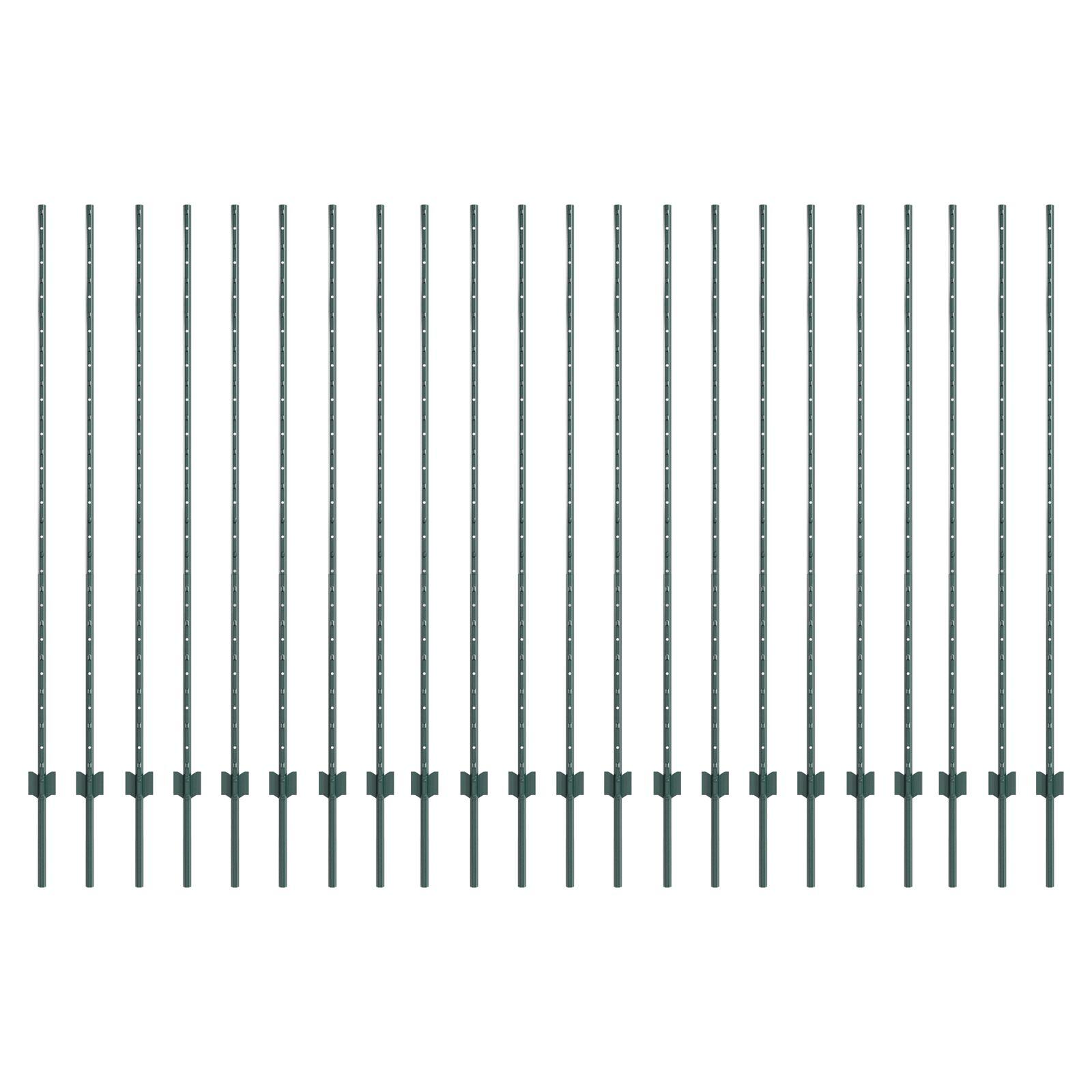 Stakitstænger 22 stk U-kanal Grøn 200 cm Stål