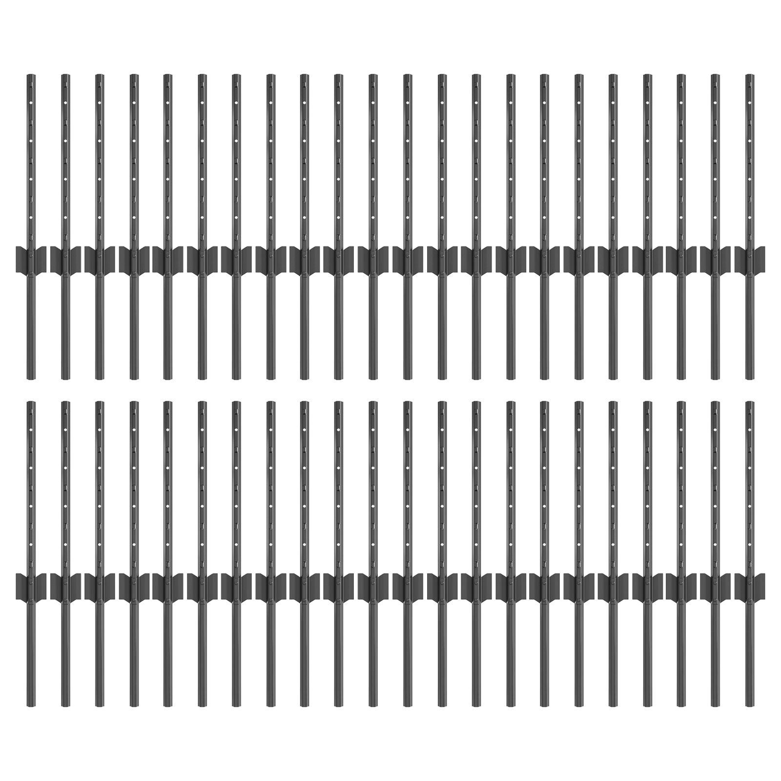Hegnsposter 44 stk U-Kanal Grå 80 cm Stål