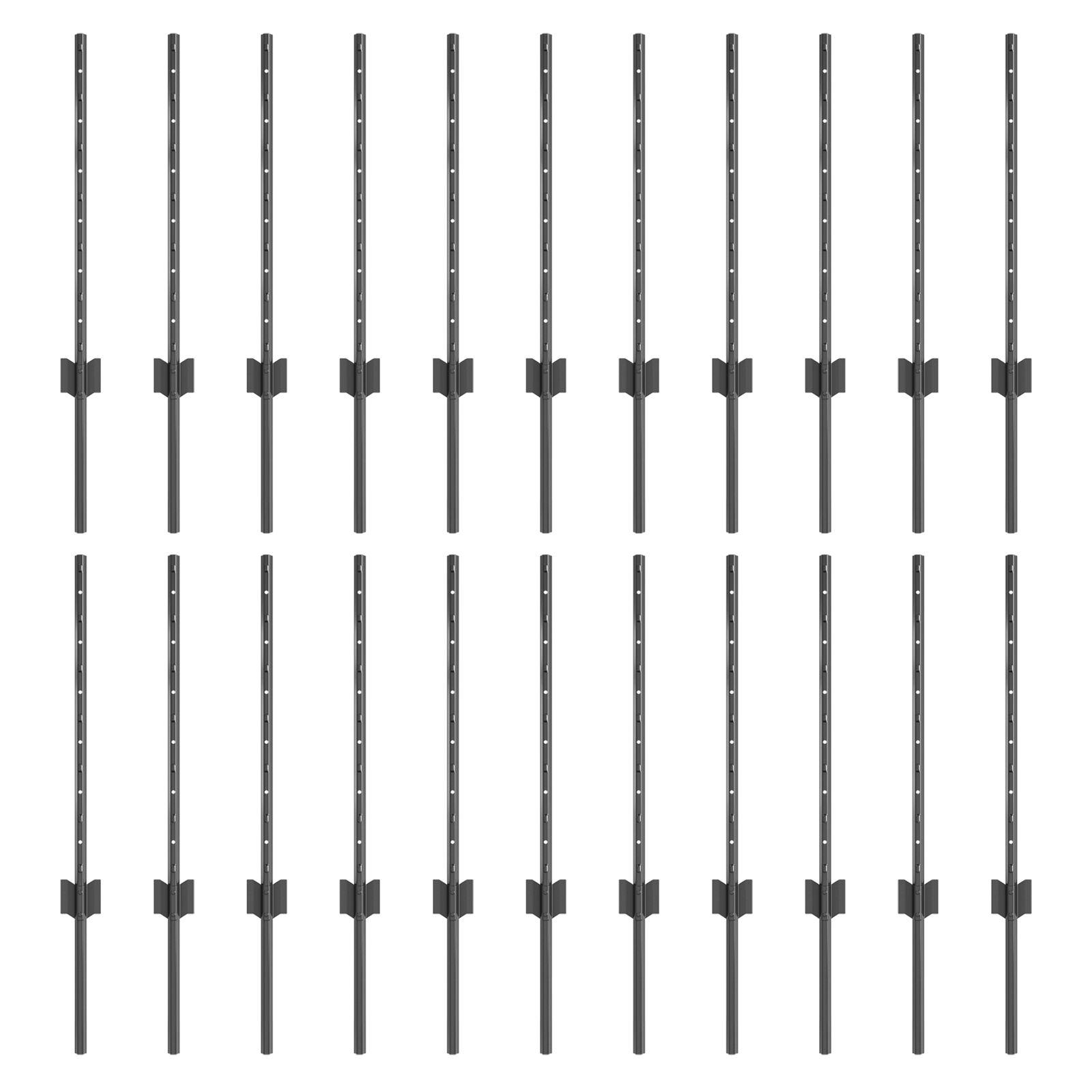 Hegnspæle 22 stk U-kanal Grå 100 cm Stål