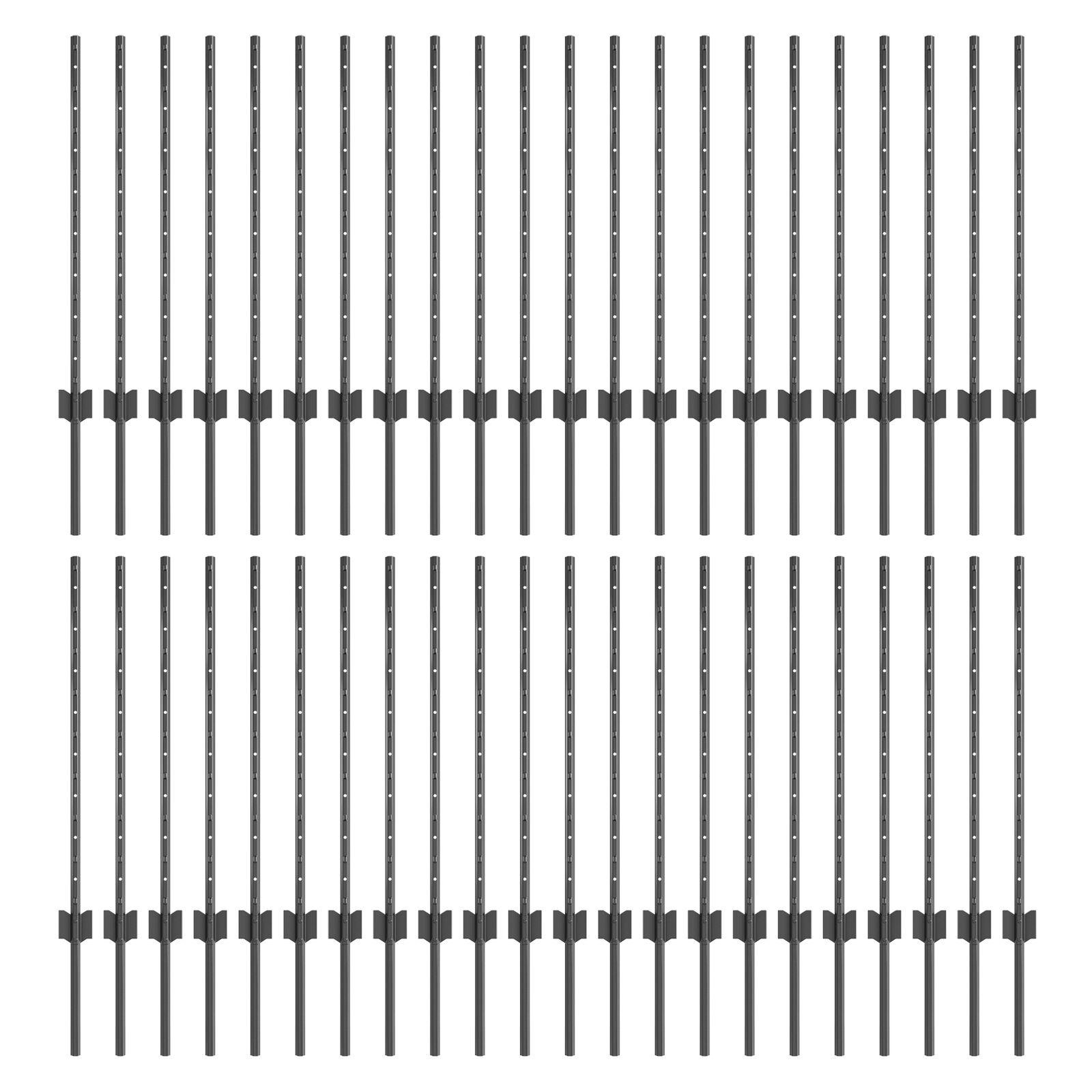 Hegnspæle 44 stk U-Kanal Grå 120 cm Stål