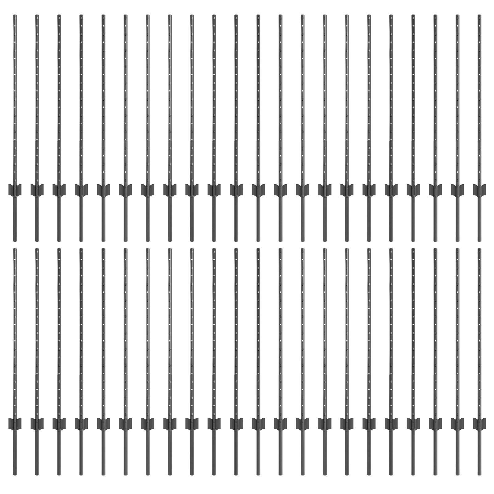 Hegnspæle 88 stk U-kanal grå 140 cm stål