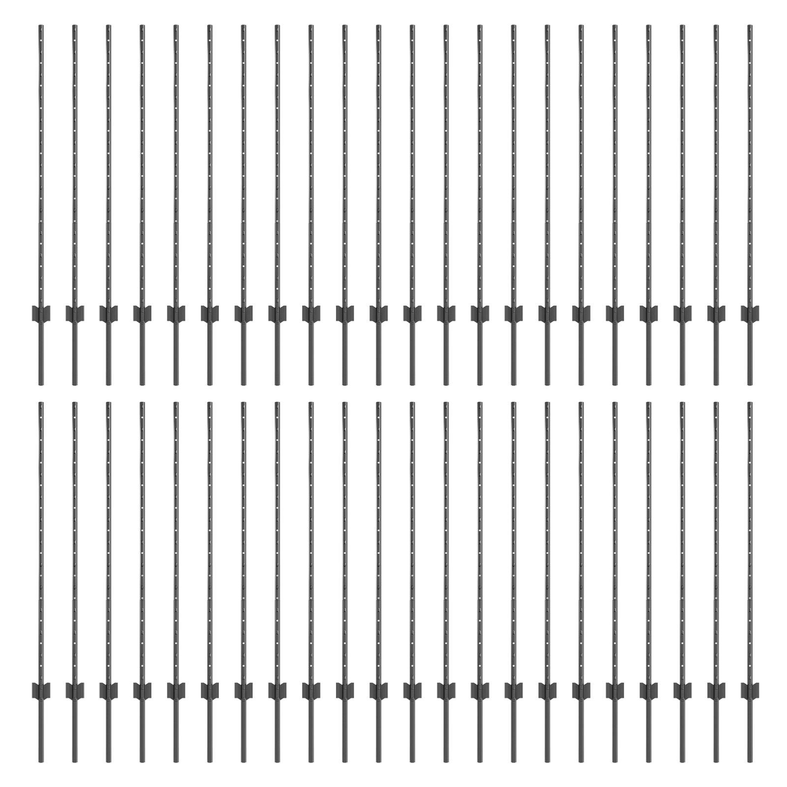 Hegnsposter 88 stk U-kanal Grå 160 cm Stål