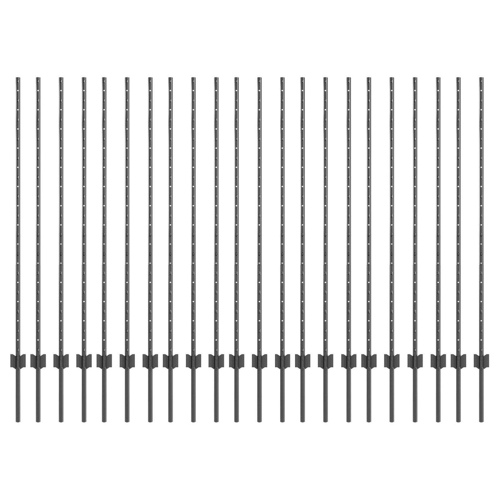 Hegnsposter 44 stk U-Kanal Grå 180 cm Stål