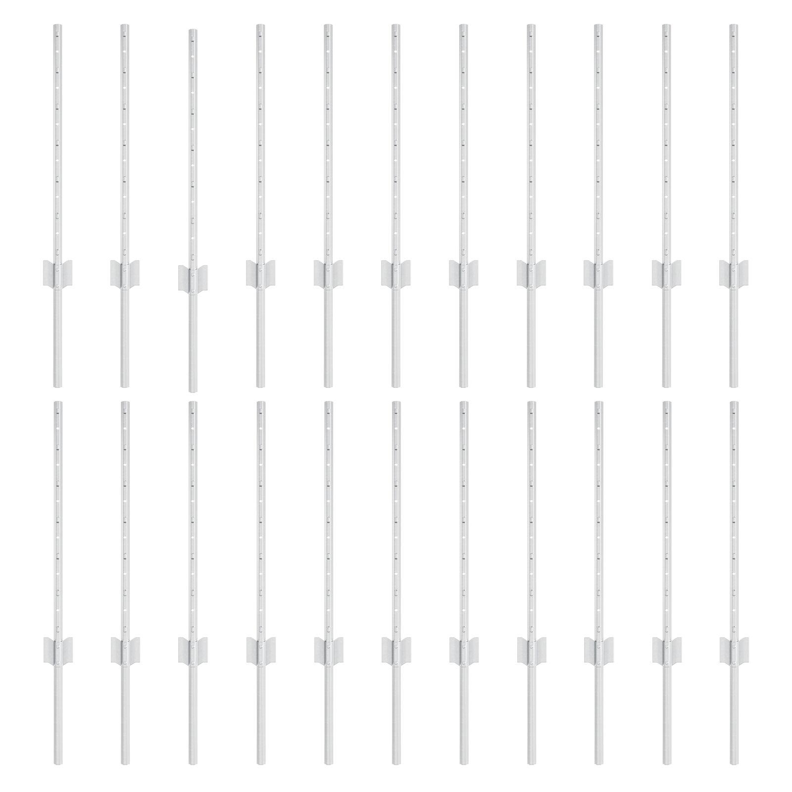 Hegnsposter 22 stk U-Kanal Sølv 100 cm Stål