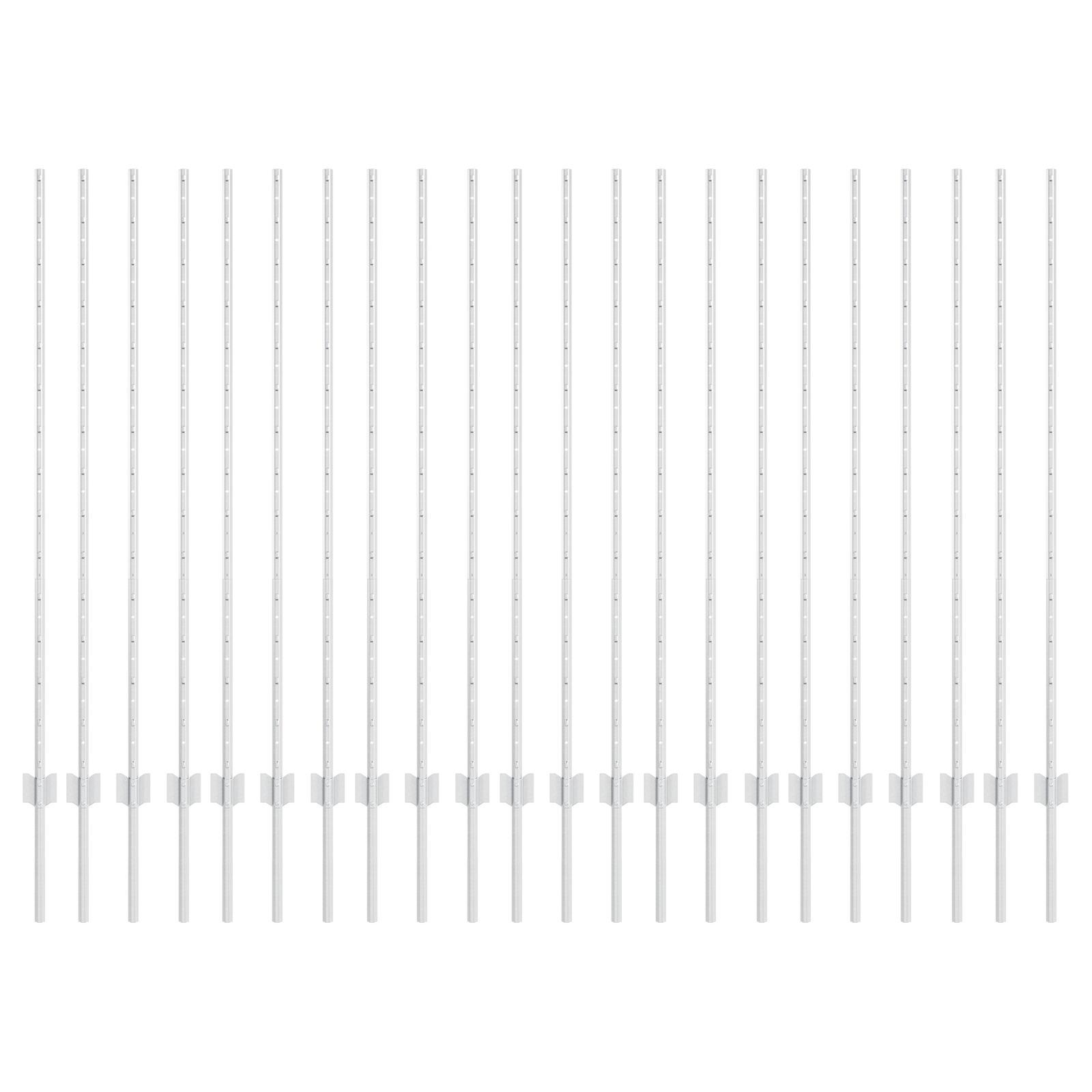 Hegnsposter 44 stk U-Kanal Sølv 180 cm Stål