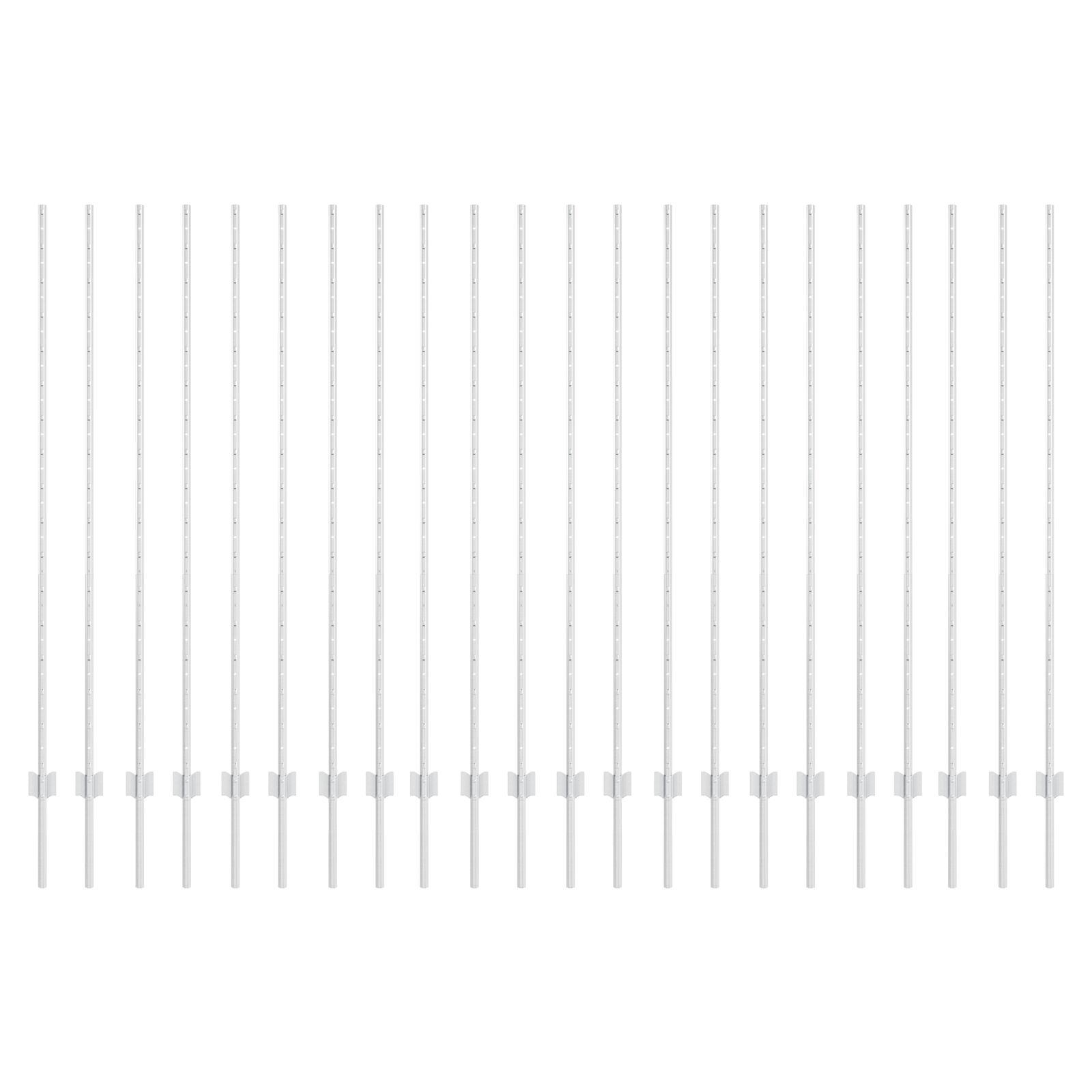 Stakpæle 44 stk U-kæde Sølv 200 cm Stål