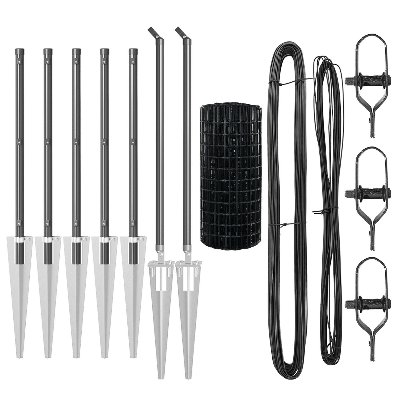 Euro Hegn med 7 Spike Posts 0.4x10 m Galvaniseret Stål Grå